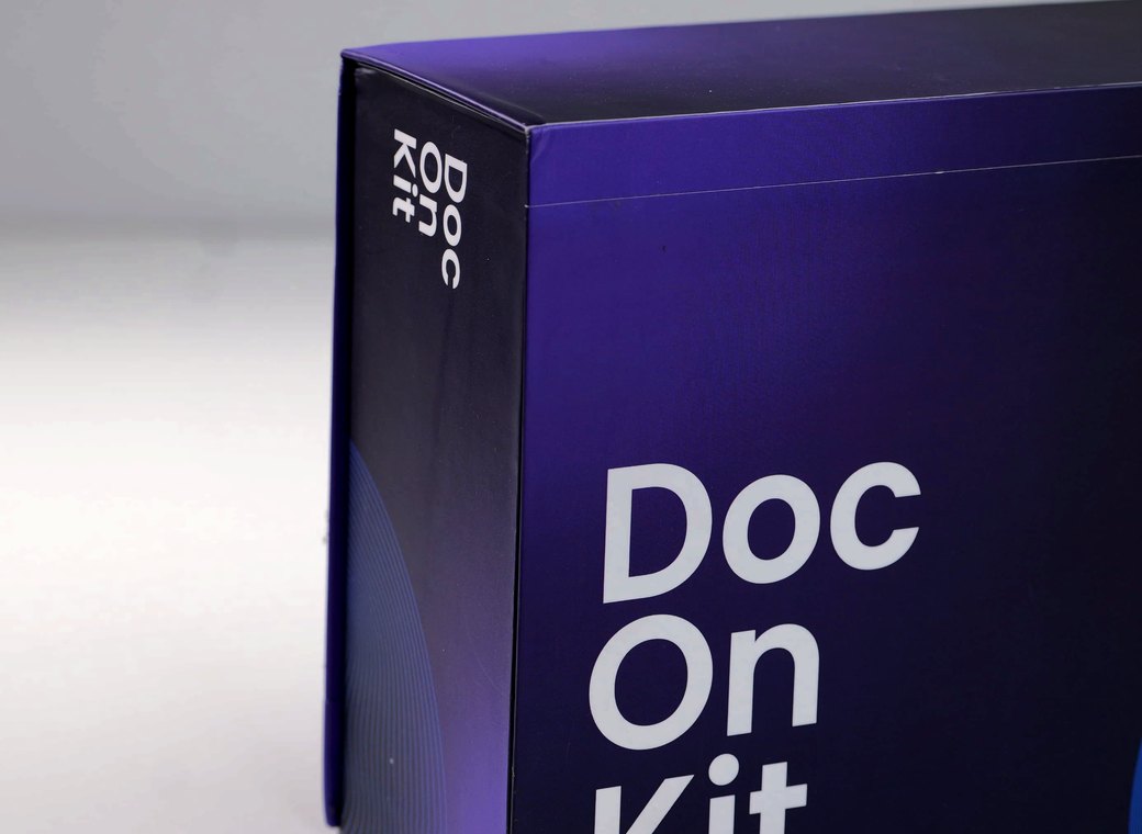 DocOnKit Travel Healthcare Kit contents arranged in the open pouch